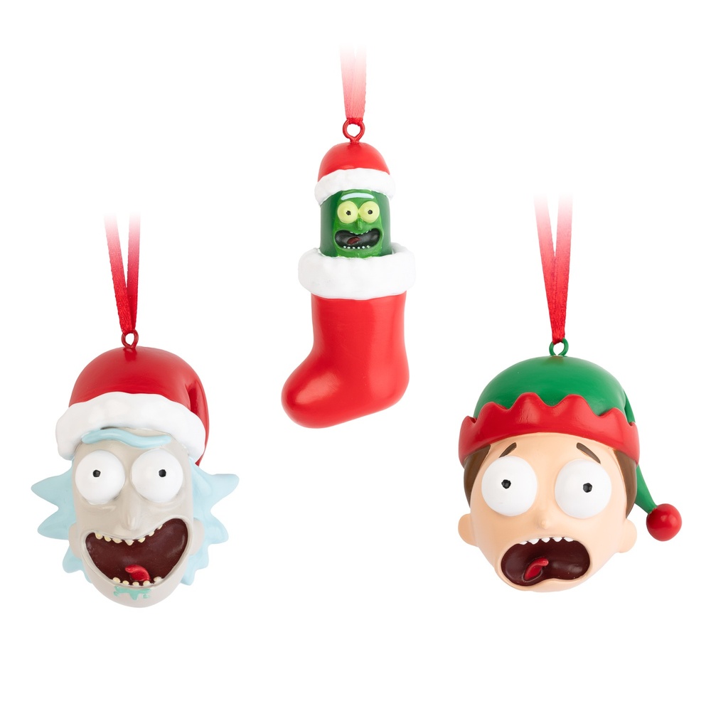 Grupo Erik Rick And Morty - Rick, Morty And Pickle Rick Set Of 3 Boules de Noël - Multicolore